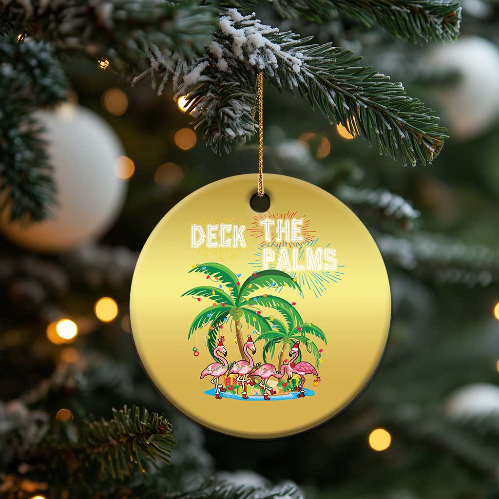 Xmas In Hawaii Christmas Ornament Deck the Palms Firework Flamingo TS09 Print Your Wear