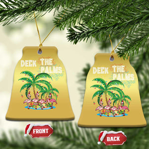 Xmas In Hawaii Christmas Ornament Deck the Palms Firework Flamingo TS09 Bell Flake Gold Print Your Wear