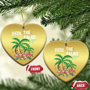 Xmas In Hawaii Christmas Ornament Deck the Palms Firework Flamingo TS09 Heart Gold Print Your Wear