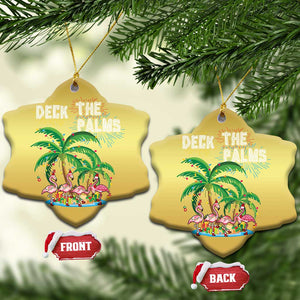 Xmas In Hawaii Christmas Ornament Deck the Palms Firework Flamingo TS09 Snow Flake Gold Print Your Wear