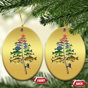 Xmas Fishing Christmas Ornament Colorful Fish Aquatic Christmas Tree Fisherman TS09 Oval Gold Print Your Wear