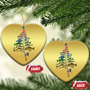 Xmas Fishing Christmas Ornament Colorful Fish Aquatic Christmas Tree Fisherman TS09 Heart Gold Print Your Wear