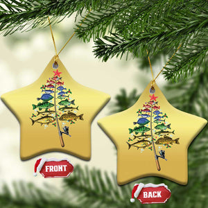 Xmas Fishing Christmas Ornament Colorful Fish Aquatic Christmas Tree Fisherman TS09 Star Gold Print Your Wear