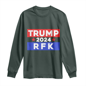 Trump RFK 2024 Long Sleeve Shirt Kennedy Trump Won US President 2024 TS09 Dark Forest Green Print Your Wear