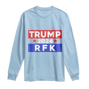 Trump RFK 2024 Long Sleeve Shirt Kennedy Trump Won US President 2024 TS09 Light Blue Print Your Wear