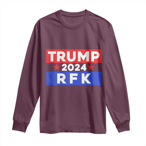 Trump RFK 2024 Long Sleeve Shirt Kennedy Trump Won US President 2024 TS09 Maroon Print Your Wear