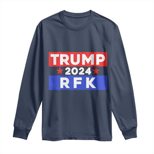 Trump RFK 2024 Long Sleeve Shirt Kennedy Trump Won US President 2024 TS09 Navy Print Your Wear