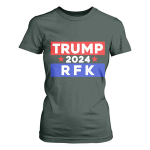 Trump RFK 2024 T Shirt For Women Kennedy Trump Won US President 2024 TS09 Dark Forest Green Print Your Wear