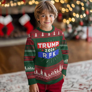 Trump RFK 2024 Ugly Christmas Sweater Kennedy Trump Won US President 2024 TS09 Christmas Print Your Wear