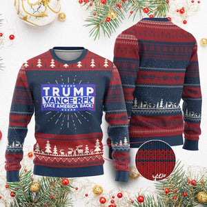 Trump Vance RFK 2024 Ugly Christmas Sweater Trump Won Kennedy Take America Back TS09 Burgundy Print Your Wear