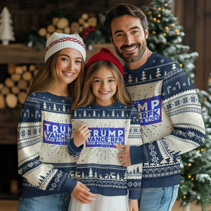 Trump Vance RFK 2024 Ugly Christmas Sweater Trump Won Kennedy Take America Back TS09 Navy Print Your Wear