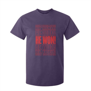 Trump US President He Won 2024 T Shirt For Kid TS09 Purple Print Your Wear