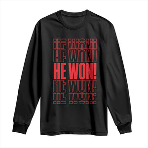 Trump US President He Won 2024 Long Sleeve Shirt TS09 Black Print Your Wear