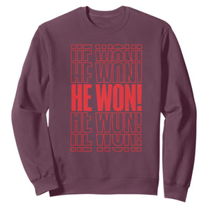 Trump US President He Won 2024 Sweatshirt TS09 Maroon Print Your Wear