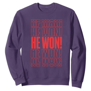 Trump US President He Won 2024 Sweatshirt TS09 Purple Print Your Wear