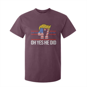 Trump Won 2024 T Shirt For Kid Oh Yes He Did 47th US President TS09 Maroon Print Your Wear