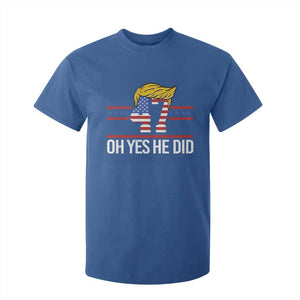 Trump Won 2024 T Shirt For Kid Oh Yes He Did 47th US President TS09 Royal Blue Print Your Wear