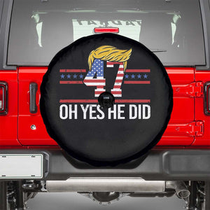 Trump Won 2024 Spare Tire Cover Oh Yes He Did 47th US President TS09 Black Print Your Wear