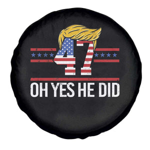 Trump Won 2024 Spare Tire Cover Oh Yes He Did 47th US President TS09 Print Your Wear