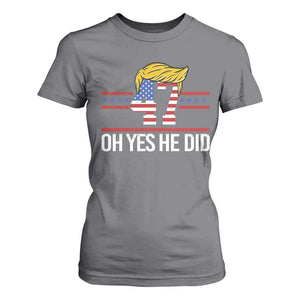 Trump Won 2024 T Shirt For Women Oh Yes He Did 47th US President TS09 Charcoal Print Your Wear