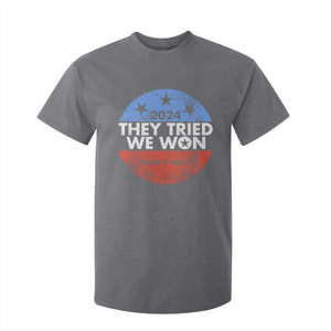 Trump Won 2024 T Shirt For Kid They Tried We Won US President TS09 Charcoal Print Your Wear