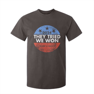 Trump Won 2024 T Shirt For Kid They Tried We Won US President TS09 Dark Chocolate Print Your Wear