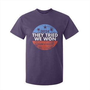 Trump Won 2024 T Shirt For Kid They Tried We Won US President TS09 Purple Print Your Wear