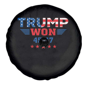 Trump Won 2024 Spare Tire Cover 45 47 President American Flag Patriotic TS09 Print Your Wear