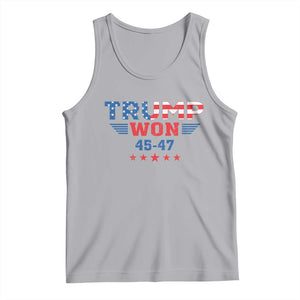 Trump Won 2024 Tank Top 45 47 President American Flag Patriotic TS09 Athletic Heather Print Your Wear