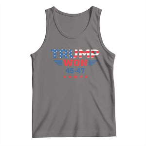 Trump Won 2024 Tank Top 45 47 President American Flag Patriotic TS09 Deep Heather Print Your Wear