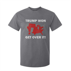 Trump Won 2024 T Shirt For Kid Trump Election Map 2024 Get Over It TS09 Charcoal Print Your Wear