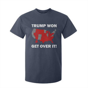 Trump Won 2024 T Shirt For Kid Trump Election Map 2024 Get Over It TS09 Navy Print Your Wear