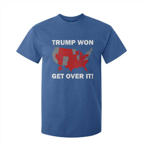 Trump Won 2024 T Shirt For Kid Trump Election Map 2024 Get Over It TS09 Royal Blue Print Your Wear