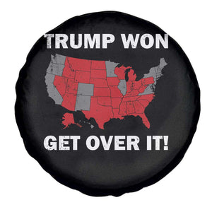 Trump Won 2024 Spare Tire Cover Trump Election Map 2024 Get Over It TS09 Print Your Wear