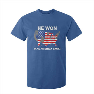 Trump Won 2024 T Shirt For Kid Trump Election Map 2024 He Won Take America Back TS09 Royal Blue Print Your Wear