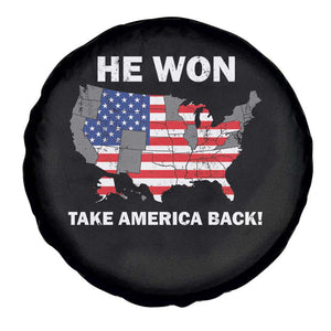 Trump Won 2024 Spare Tire Cover Trump Election Map 2024 He Won Take America Back TS09 Print Your Wear