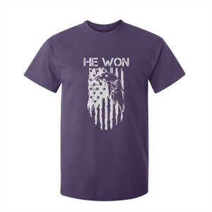 Trump Won 2024 T Shirt For Kid He Won Patriotic America Flag Eagle TS09 Purple Print Your Wear