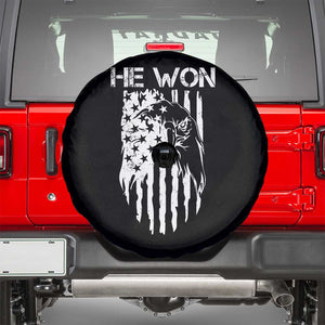 Trump Won 2024 Spare Tire Cover He Won Patriotic America Flag Eagle TS09 Black Print Your Wear