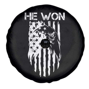 Trump Won 2024 Spare Tire Cover He Won Patriotic America Flag Eagle TS09 Print Your Wear