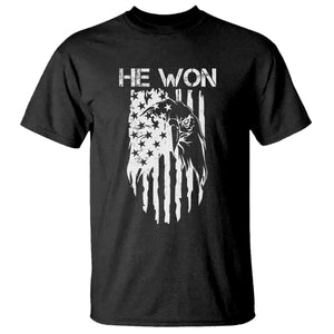 Trump Won 2024 T Shirt He Won Patriotic America Flag Eagle TS09 Black Print Your Wear