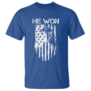 Trump Won 2024 T Shirt He Won Patriotic America Flag Eagle TS09 Royal Blue Print Your Wear