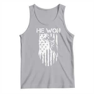 Trump Won 2024 Tank Top He Won Patriotic America Flag Eagle TS09 Athletic Heather Print Your Wear