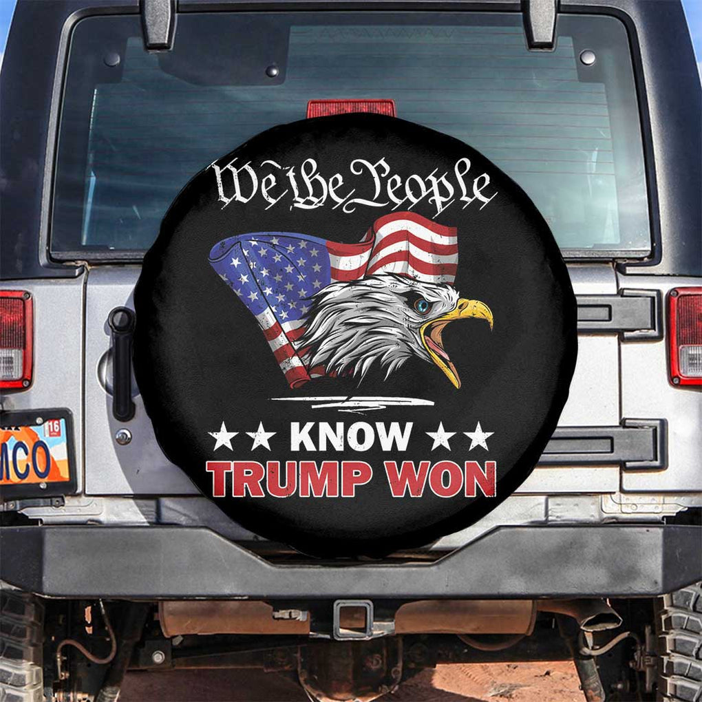 We The People Know Trump Won 2024 Spare Tire Cover TS09 No hole Black Print Your Wear