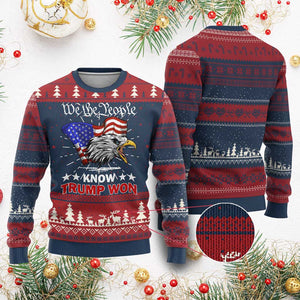 We The People Know Trump Won 2024 Ugly Christmas Sweater TS09 Burgundy Print Your Wear