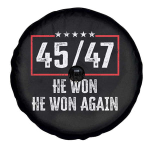 Trump Won 2024 Spare Tire Cover 45 47 He Won He Won Again TS09 Print Your Wear