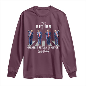 Trump Won 2024 Long Sleeve Shirt The Return Trump Funny Dancing TS09 Maroon Print Your Wear