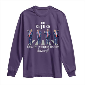 Trump Won 2024 Long Sleeve Shirt The Return Trump Funny Dancing TS09 Purple Print Your Wear