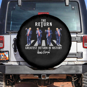 Trump Won 2024 Spare Tire Cover The Return Trump Funny Dancing TS09 No hole Black Print Your Wear