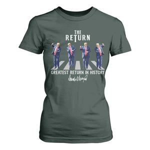 Trump Won 2024 T Shirt For Women The Return Trump Funny Dancing TS09 Dark Forest Green Print Your Wear