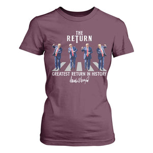 Trump Won 2024 T Shirt For Women The Return Trump Funny Dancing TS09 Maroon Print Your Wear